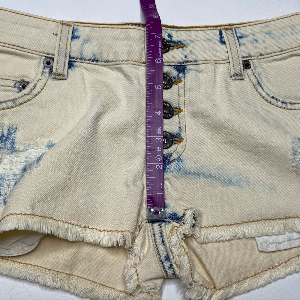 Carmar Reverse Bleached Button Fly Denim Shorts - image 3